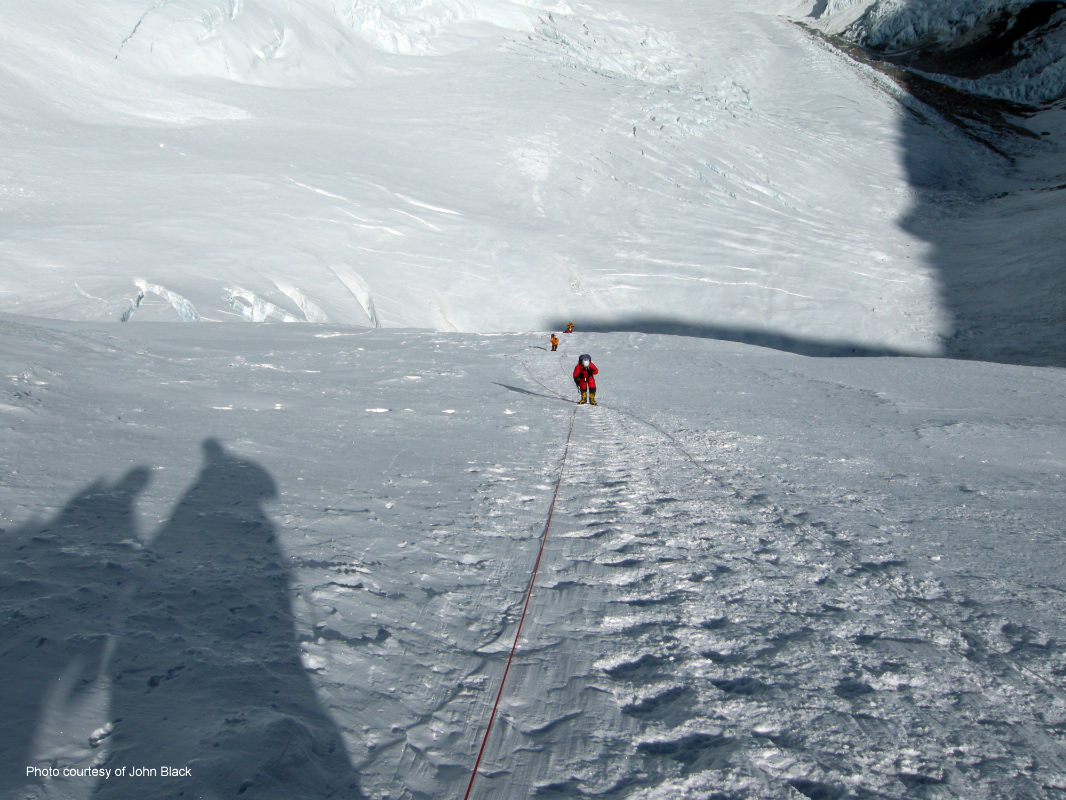 Looking back down the Lhotse face